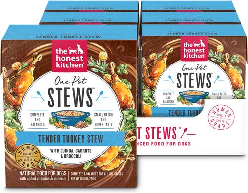 Show full view: Variety Pack - The Honest Kitchen One Pot Stews Slow Cooked Chicken Stew Wet Dog Food, 10.5-oz, case of 6, Roasted Beef & Turkey Stew with Quinoa, Carrots & Broccoli Flavors slide 8 of 9