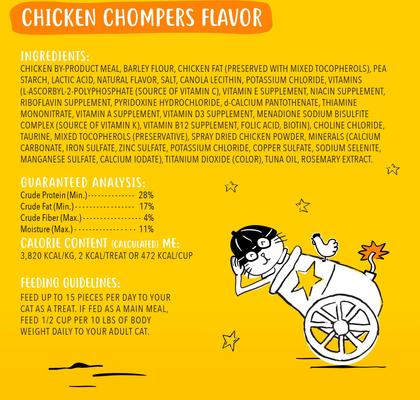 Show full view: Variety Pack - Tiny Tiger Catnip Craze Flavor Filled Crunchy Cat Treats, 3-oz bag, Chicken & Tuna Flavors slide 4 of 7