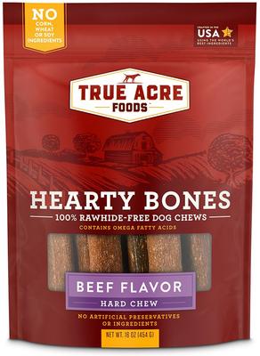 Show full view: Variety Pack - True Acre Foods Hearty Bones Beef Flavored Treats, Peanut Butter & Chicken Flavors slide 2 of 9