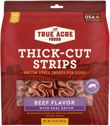 Variety Pack - True Acre Foods Thick Cut Strips with Real Bacon & Beef Dog Treats, Bacon & Bacon & Peanut Butter Flavors slide 2 of 9