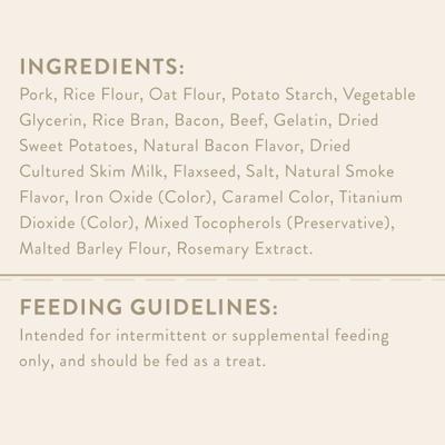 Show full view: Variety Pack - True Acre Foods Thick Cut Strips with Real Bacon & Beef Dog Treats, Bacon & Bacon & Peanut Butter Flavors slide 4 of 9