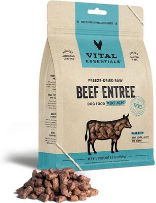 Show full view: Variety Pack - Vital Essentials Freeze-Dried Raw Beef Entree Mini Nibs Dog Food, Chicken & Turkey Flavors slide 2 of 10