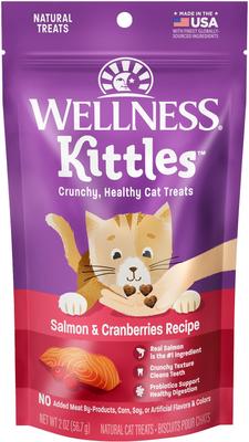 Show full view: Variety Pack - Wellness Kittles Natural Grain-Free Chicken & Cranberries Crunchy Cat Treats, 2-oz bag, Tuna & Cranberries & Salmon & Cranberries Flavors slide 2 of 10