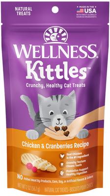 Show full view: Variety Pack - Wellness Kittles Natural Grain-Free Chicken & Cranberries Crunchy Cat Treats, 2-oz bag, Tuna & Cranberries & Salmon & Cranberries Flavors slide 8 of 10