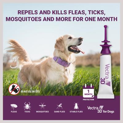 Show full view: Vectra 3D Flea & Tick Control for Dogs over 95lbs, 3 count slide 3 of 10