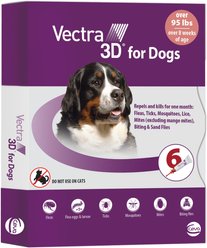 Vectra 3D Flea & Tick Control for Dogs over 95lbs, 6 count