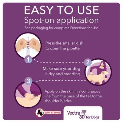 Show full view: Vectra 3D Flea & Tick Control for Dogs over 95lbs, 6 count slide 8 of 10