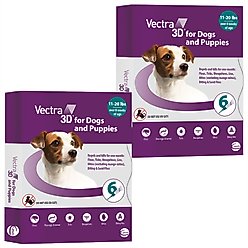 Vectra 3D Flea & Tick Spot Treatment for Dogs, 11-20 lbs, 12 Doses (12-mos. supply)