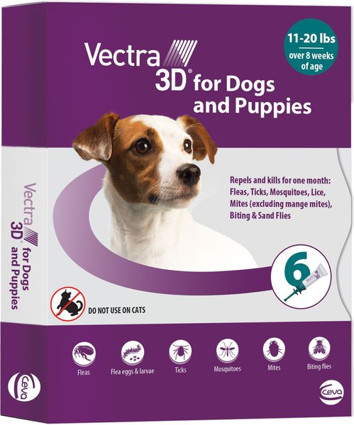 Vectra 3D Flea & Tick Spot Treatment for Dogs, 11-20 lbs