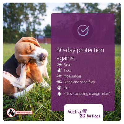 Show full view: Vectra 3D Flea & Tick Spot Treatment for Dogs, 21-55 lbs, 3 Doses (3-mos. supply) slide 4 of 11