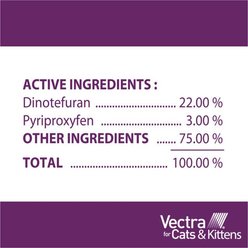 Vectra Flea Spot Treatment for Cats & Kittens, 2-9 lbs, (Tan Box), 3 Doses (3-mos. supply) slide 2 of 9