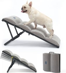 Veehoo Adjustable Foldable Dog Ramp, Grey, 12 to 20-in, 35 X 17 X 20-in