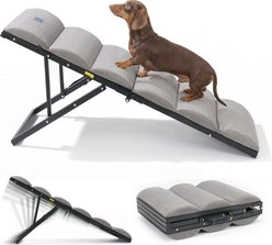 Veehoo Adjustable Foldable Dog Ramp, Grey, 17 to 23-in, 48 X 17 X 23-in
