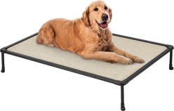 Veehoo Chew-Proof Black Metal Frame Elevated Dog Bed, Beige Coffee, Large