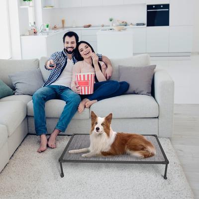 Show full view: Veehoo Chew-Proof Black Metal Frame Elevated Dog Bed, Black Silver, Medium slide 7 of 10