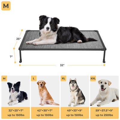 Show full view: Veehoo Chew-Proof Black Metal Frame Elevated Dog Bed, Black Silver, Medium slide 5 of 10
