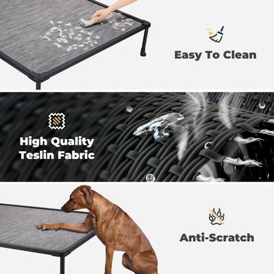 Show full view: Veehoo Chew-Proof Black Metal Frame Elevated Dog Bed, Black Silver, Medium slide 3 of 10