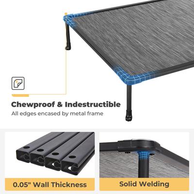 Show full view: Veehoo Chew-Proof Black Metal Frame Elevated Dog Bed, Black Silver, Medium slide 2 of 10