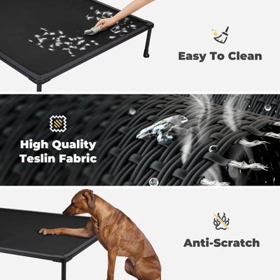 Show full view: Veehoo Chew-Proof Black Metal Frame Elevated Dog Bed, Black, XX-Large slide 4 of 10