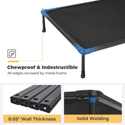 Show full view: Veehoo Chew-Proof Black Metal Frame Elevated Dog Bed, Black, XX-Large slide 3 of 10