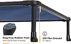 Veehoo Chew-Proof Black Metal Frame Elevated Dog Bed, Blue, Large slide 2 of 8