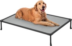 Veehoo Chew-Proof Black Metal Frame Elevated Dog Bed, Sky Grey, Large