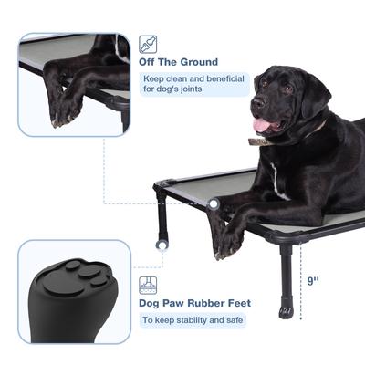 Show full view: Veehoo Chew-Proof Rustless Aluminum Frame Elevated Dog Bed, Beige, Large slide 4 of 12