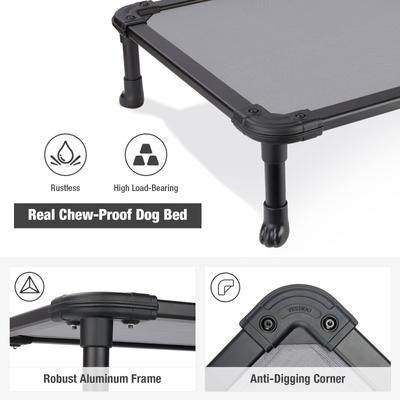 Show full view: Veehoo Chew-Proof Rustless Aluminum Frame Elevated Dog Bed, Beige, Medium slide 5 of 10