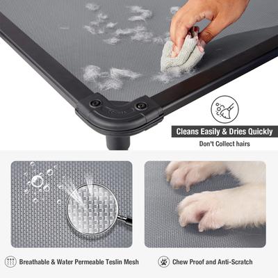 Show full view: Veehoo Chew-Proof Rustless Aluminum Frame Elevated Dog Bed, Beige, Medium slide 6 of 10