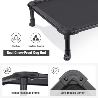 Show full view: Veehoo Chew-Proof Rustless Aluminum Frame Elevated Dog Bed, Black, Medium slide 8 of 11
