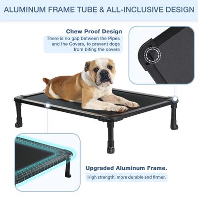 Show full view: Veehoo Chew-Proof Rustless Aluminum Frame Elevated Dog Bed, Black, Medium slide 5 of 11