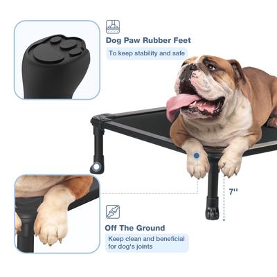Show full view: Veehoo Chew-Proof Rustless Aluminum Frame Elevated Dog Bed, Black, Medium slide 4 of 11