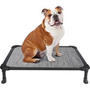Veehoo Chew-Proof Rustless Aluminum Frame Elevated Dog Bed, Black Silver, Medium