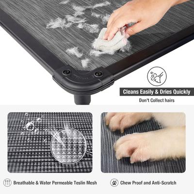 Show full view: Veehoo Chew-Proof Rustless Aluminum Frame Elevated Dog Bed, Black Silver, Medium slide 9 of 11