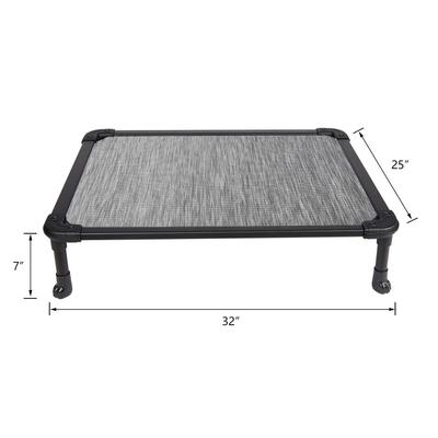 Show full view: Veehoo Chew-Proof Rustless Aluminum Frame Elevated Dog Bed, Black Silver, Medium slide 6 of 11
