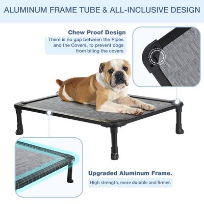 Show full view: Veehoo Chew-Proof Rustless Aluminum Frame Elevated Dog Bed, Black Silver, Medium slide 5 of 11