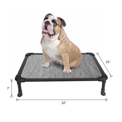 Show full view: Veehoo Chew-Proof Rustless Aluminum Frame Elevated Dog Bed, Black Silver, Medium slide 2 of 11