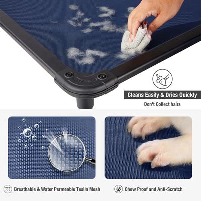 Show full view: Veehoo Chew-Proof Rustless Aluminum Frame Elevated Dog Bed, Blue, Large slide 7 of 11