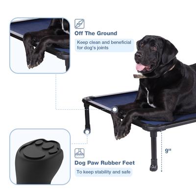 Show full view: Veehoo Chew-Proof Rustless Aluminum Frame Elevated Dog Bed, Blue, Large slide 3 of 11