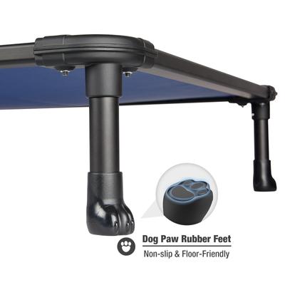 Show full view: Veehoo Chew-Proof Rustless Aluminum Frame Elevated Dog Bed, Blue, Medium slide 6 of 11