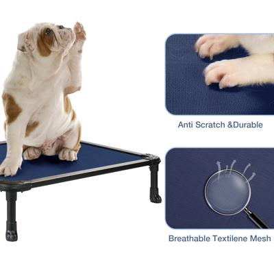 Show full view: Veehoo Chew-Proof Rustless Aluminum Frame Elevated Dog Bed, Blue, Medium slide 3 of 11
