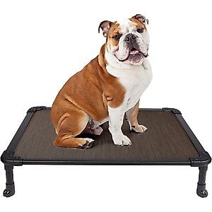 Veehoo Chew-Proof Rustless Aluminum Frame Elevated Dog Bed, Brown, Medium