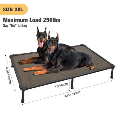 Show full view: Veehoo Chew-Proof Rustless Aluminum Frame Elevated Dog Bed, Brown, XX-Large slide 6 of 11