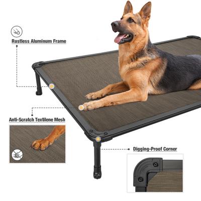 Show full view: Veehoo Chew-Proof Rustless Aluminum Frame Elevated Dog Bed, Brown, XX-Large slide 7 of 11