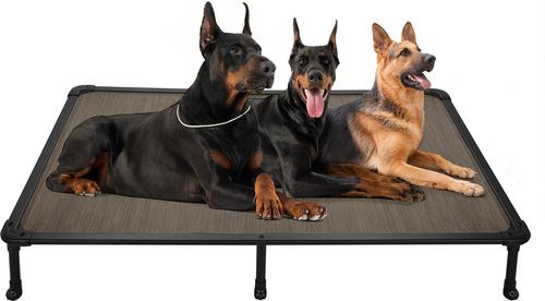 Show full view: Veehoo Chew-Proof Rustless Aluminum Frame Elevated Dog Bed, Brown, XX-Large slide 2 of 11