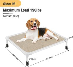Veehoo Chew-Proof Silver Aluminum Frame Elevated Dog Bed, Beige Coffee, Medium slide 2 of 8