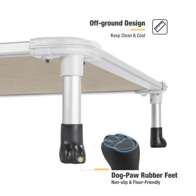 Show full view: Veehoo Chew-Proof Silver Aluminum Frame Elevated Dog Bed, Beige Coffee, Medium slide 5 of 12