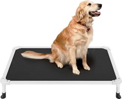 Veehoo Chew-Proof Silver Aluminum Frame Elevated Dog Bed, Black, Large