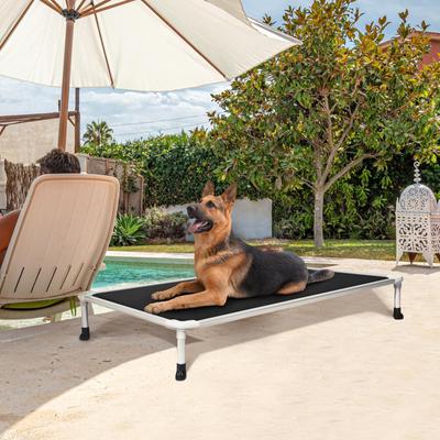 Show full view: Veehoo Chew-Proof Silver Aluminum Frame Elevated Dog Bed, Black, Large slide 9 of 12