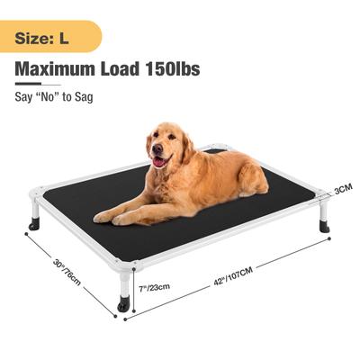 Show full view: Veehoo Chew-Proof Silver Aluminum Frame Elevated Dog Bed, Black, Large slide 8 of 12
